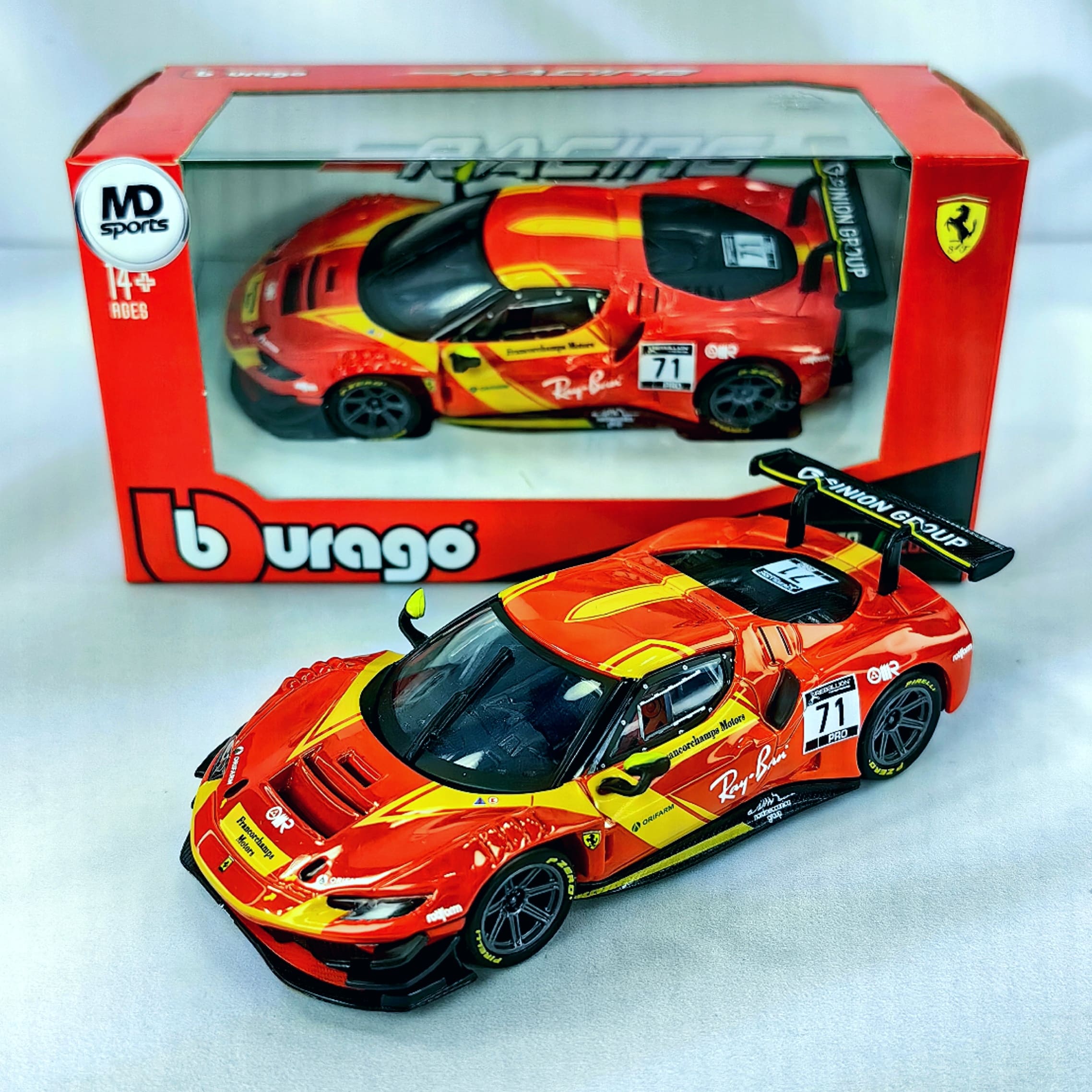 Ferrari 296 GT3 WEC 24H LeMans 2022 #71 Caja Normal Burago 1:43