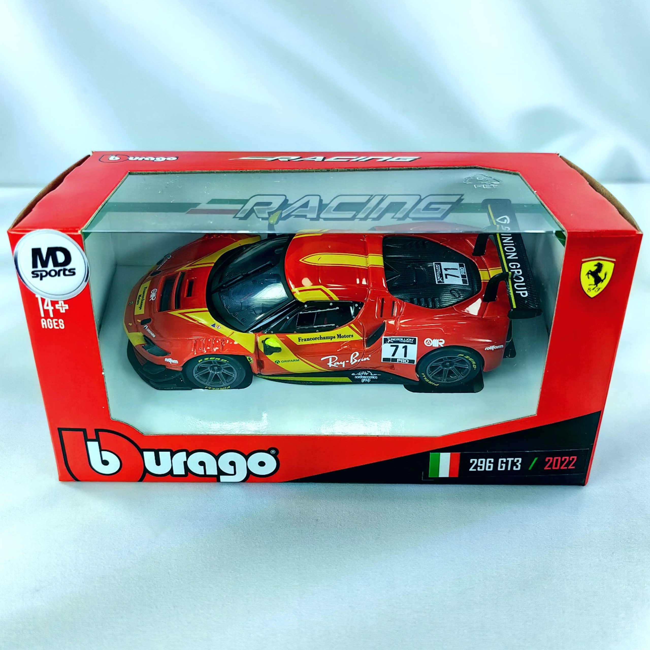 Ferrari 296 GT3 WEC 24H LeMans 2022 #71 Caja Normal Burago 1:43