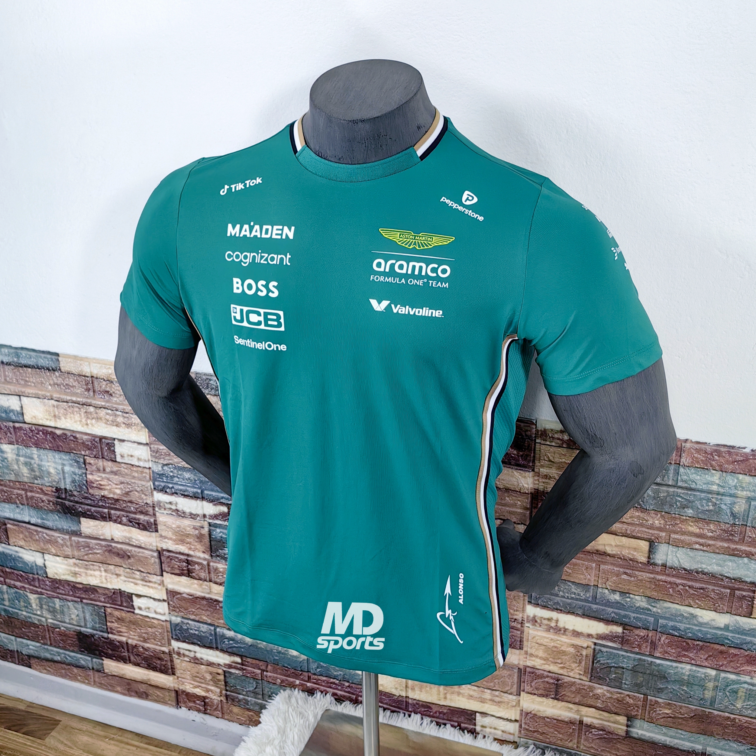 Polera Stichd Oficial Fernando Alonso Aston Martin F1 Team 2025 Verde