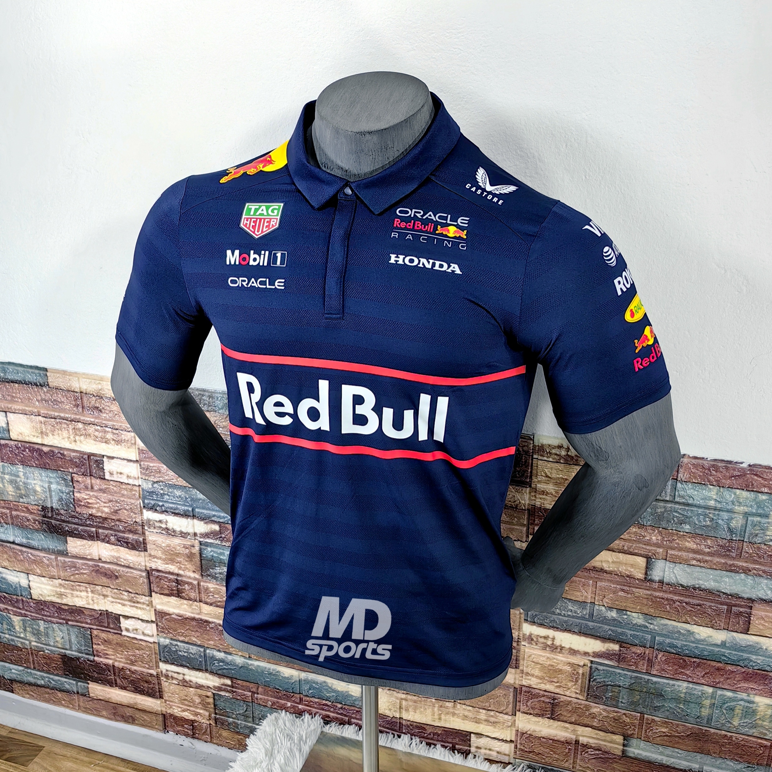 Polera Polo CASTORE Oficial Oracle RedBull Racing Team 2025 Azul