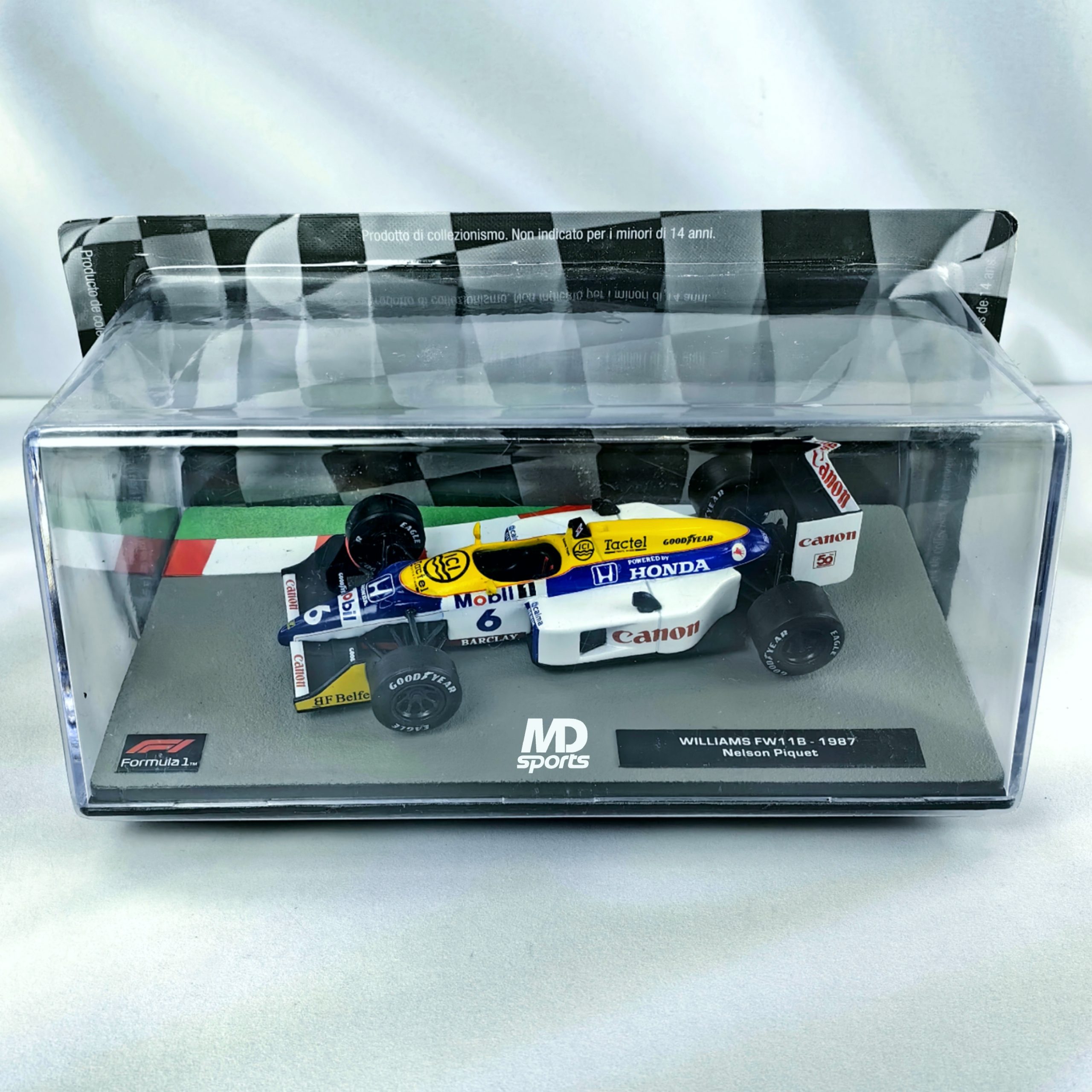 Williams FW11b 1987 #6 Nelson Piquet Caja Acrilica Altaya 1:43