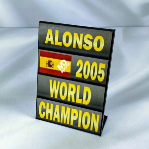 Letrero Pitboard Fernando Alonso 2005 F1 Escala 1:43