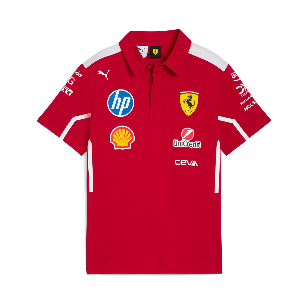 Polera Polo PUMA Oficial Scuderia Ferrari HP 2025 Rojo