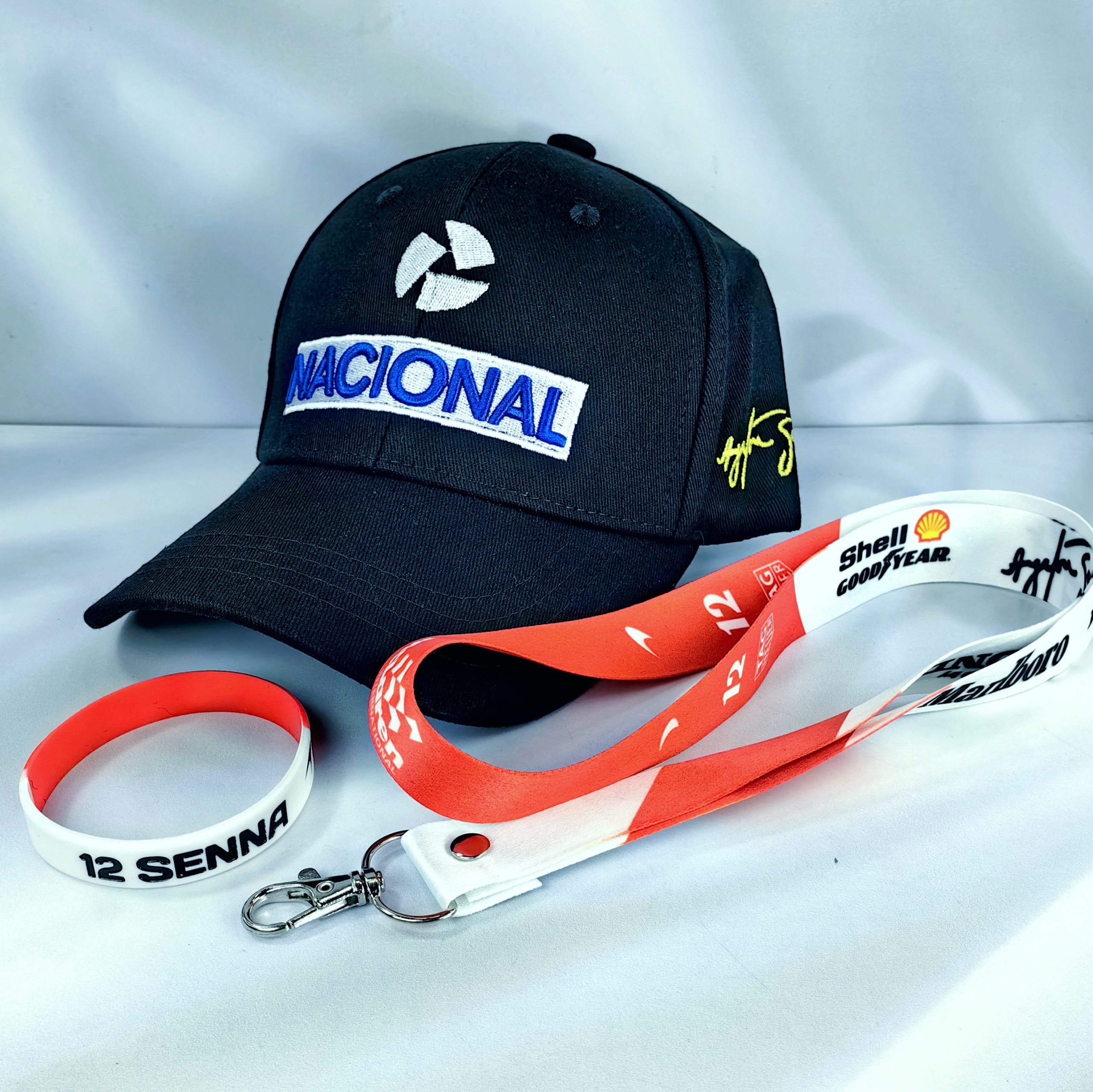 Pack Nacional 3 Ayrton Senna (Gorro + Lanyard + Pulsera)