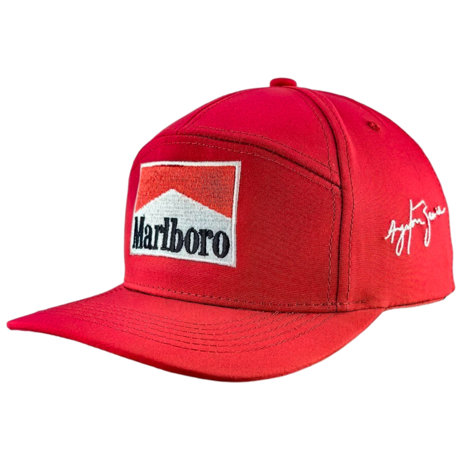 Gorro Jockey Ayrton Senna Formula 1 Marlboro Semi-Curvo Rojo