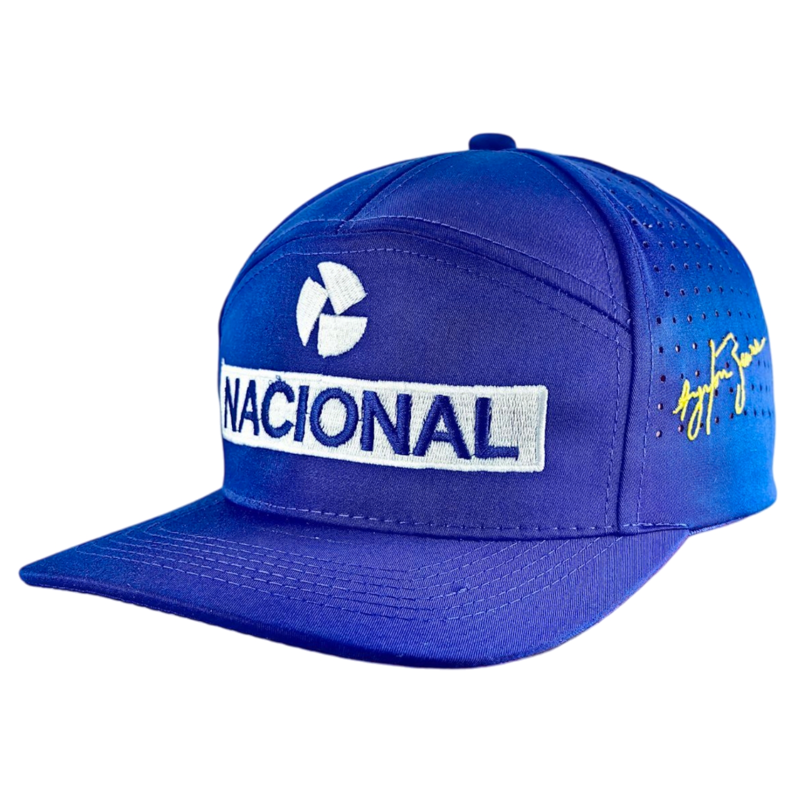 Gorro Jockey Ayrton Senna Formula 1 Nacional Semi-Curvo Azul