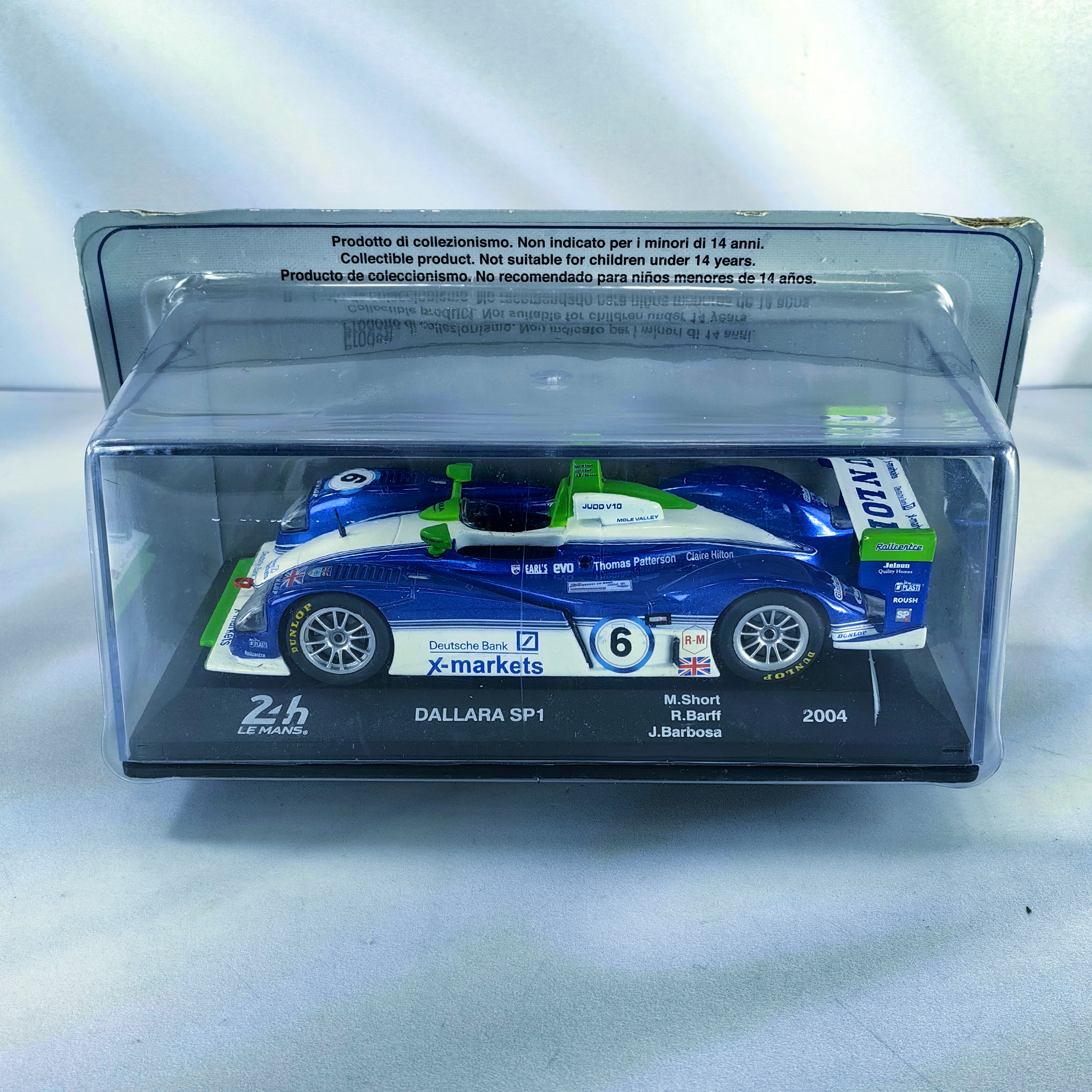 Dallara SP1 24H LeMans 2004 #6 Short – Barff – Barbosa Caja Acrilica Salvat 1:43