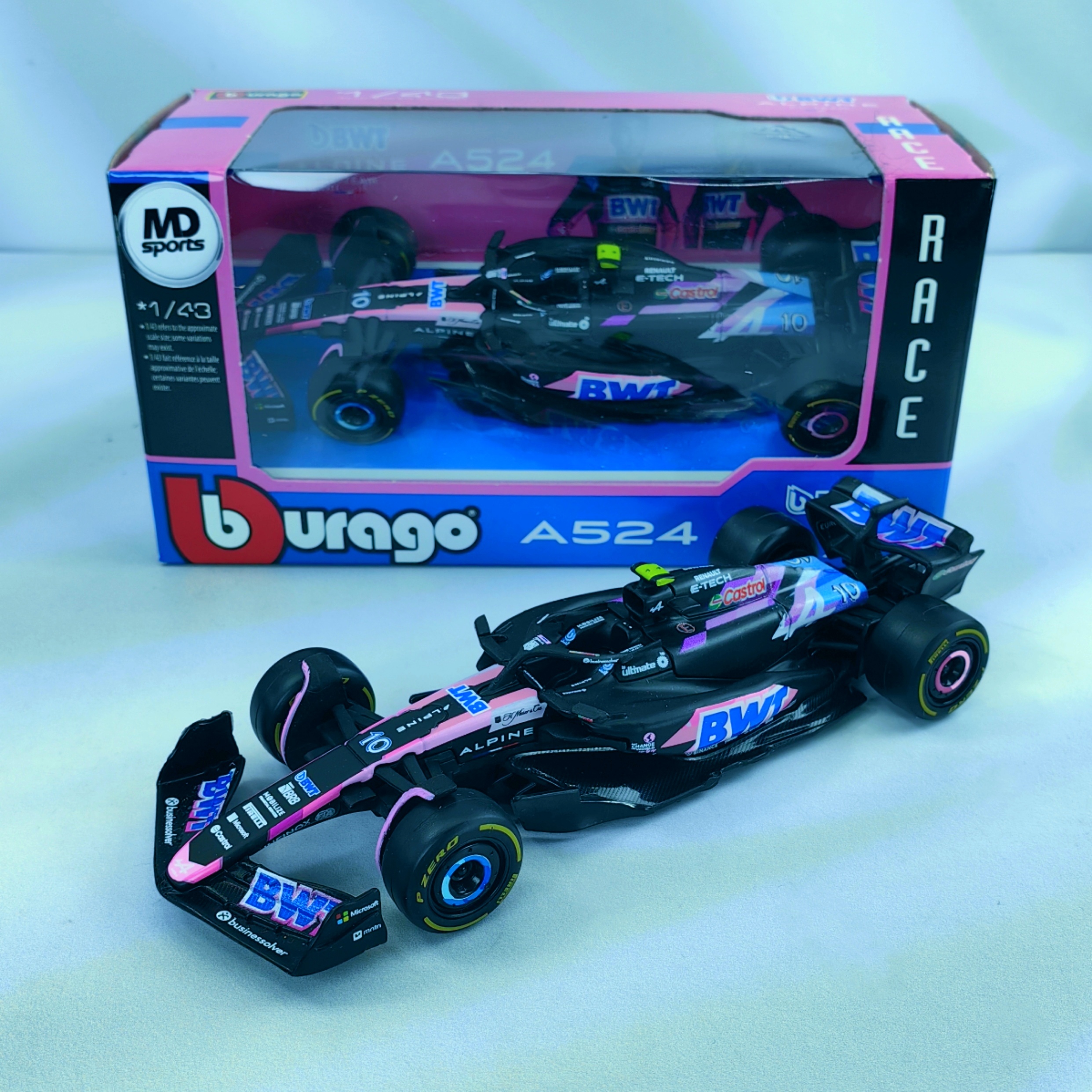 Alpine A524 GP Bahrein 2024 #10 Pierre Gasly Caja Normal Burago 1:43