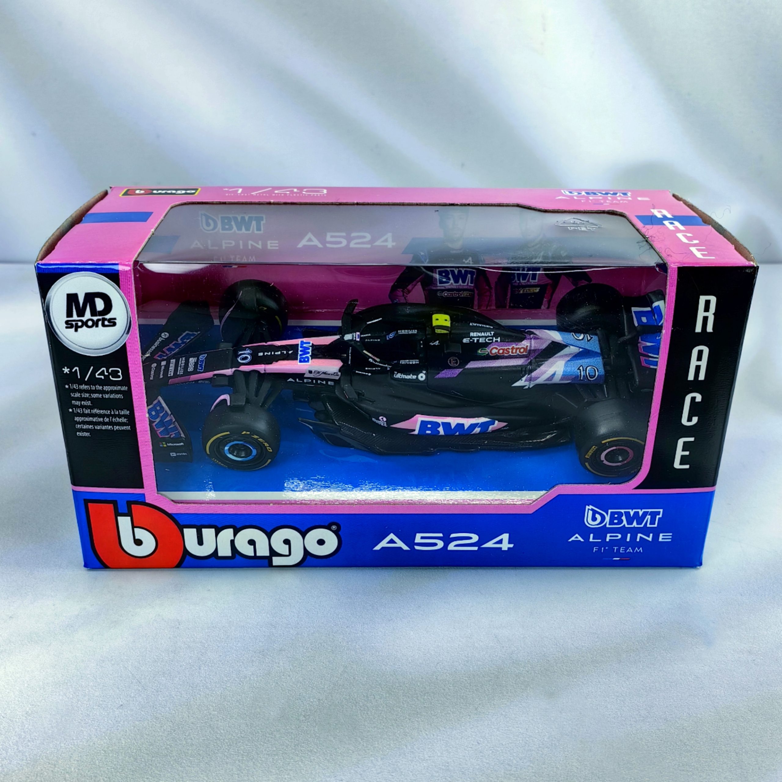 Alpine A524 GP Bahrein 2024 #10 Pierre Gasly Caja Normal Burago 1:43 - Imagen 2