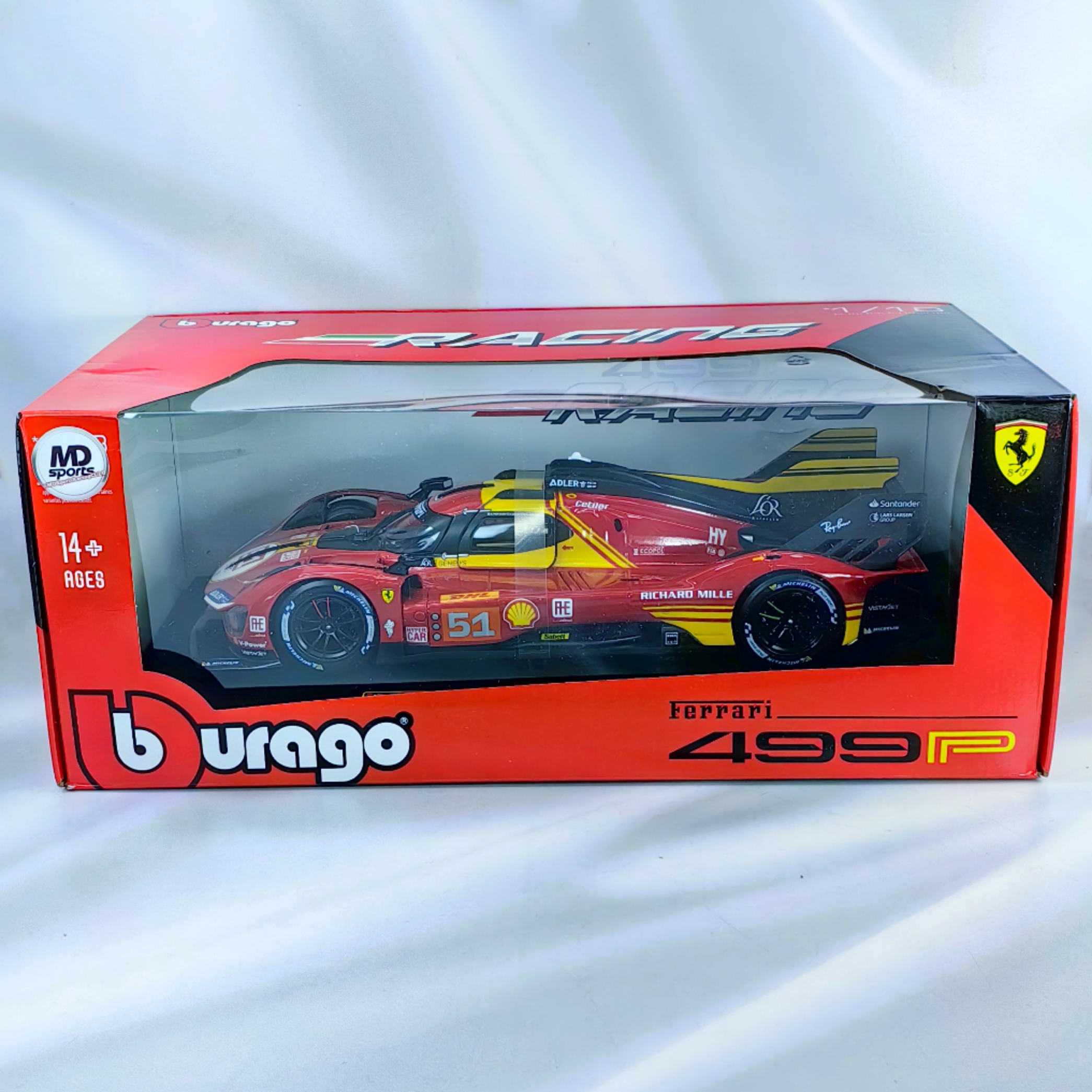 Ferrari 499p Qatar 1812 km 2024 #51 Caja Normal Burago 1:18