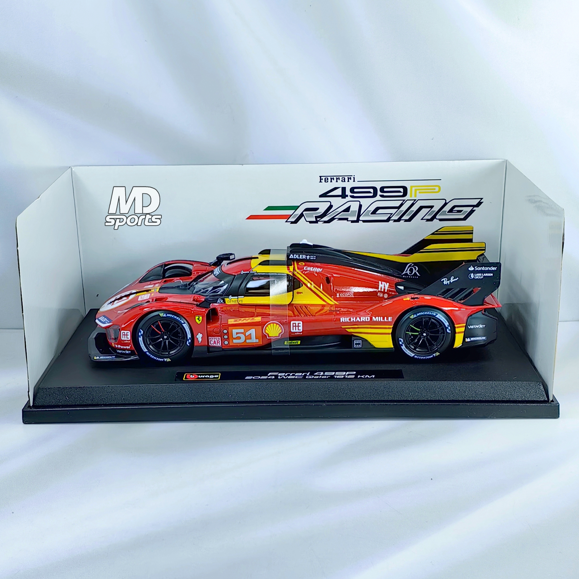 Ferrari 499p Qatar 1812 km 2024 #51 Caja Normal Burago 1:18 - Imagen 3