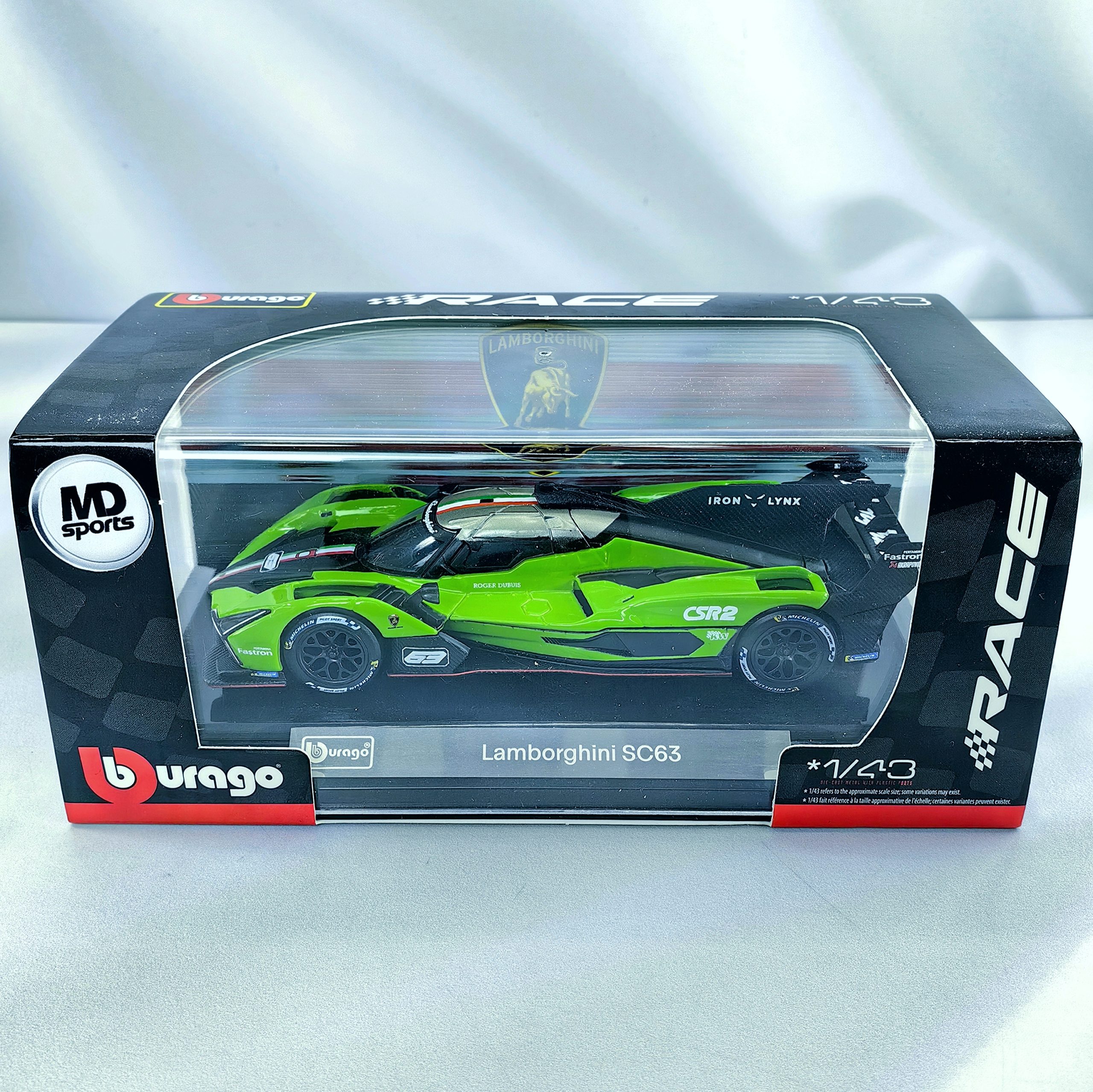 Lamborghini SC63 #563 Caja Acrilica Burago Race 1:43