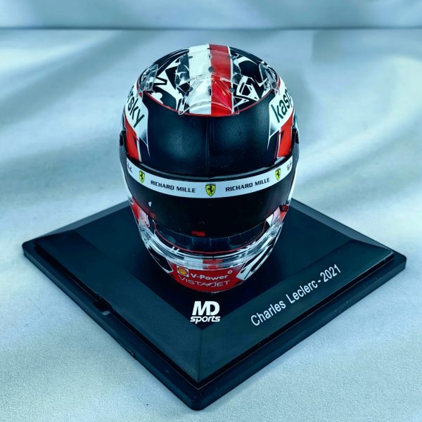 Casco Formula 1 Charles Leclerc Ferrari 2021 Spark 1:5 - Imagen 3