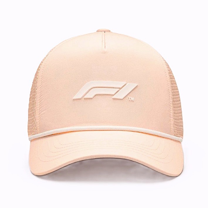 Gorro Oficial Formula 1 Logotipo F1 3D Con Malla Rosa Pastel