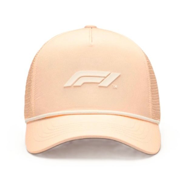Gorro Oficial Formula 1 Logotipo F1 3D Con Malla Rosa Pastel