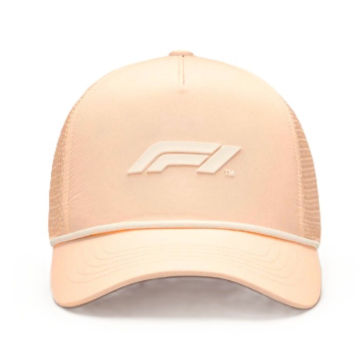 Gorro Oficial Formula 1 Logotipo F1 3D Con Malla Rosa Pastel