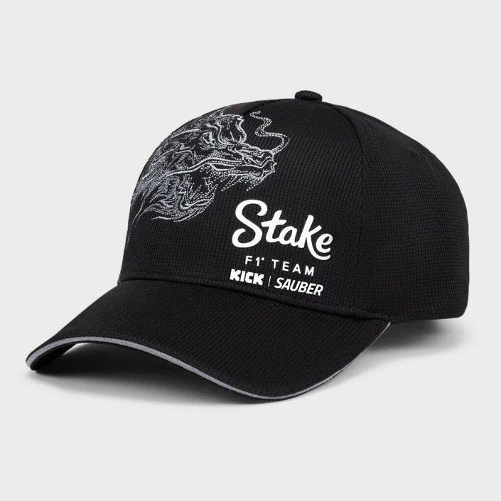 Gorro Code Oficial Stake Sauber Guanyu Zhou GP China 2024 Dragon Negro