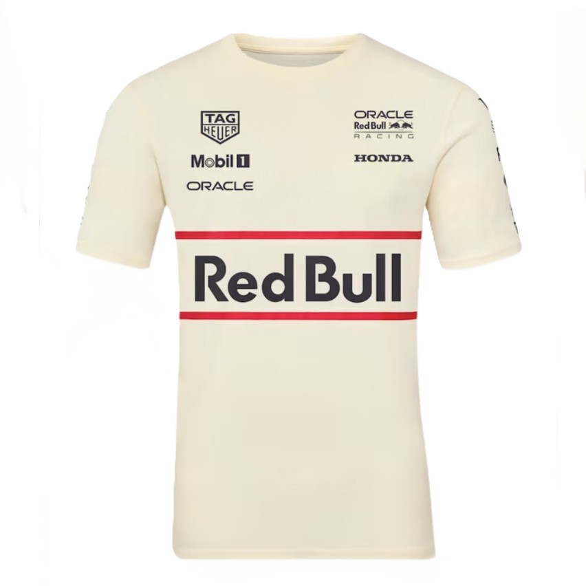 Polera CASTORE Oficial Oracle RedBull Racing Team Heritage 2025 Crema