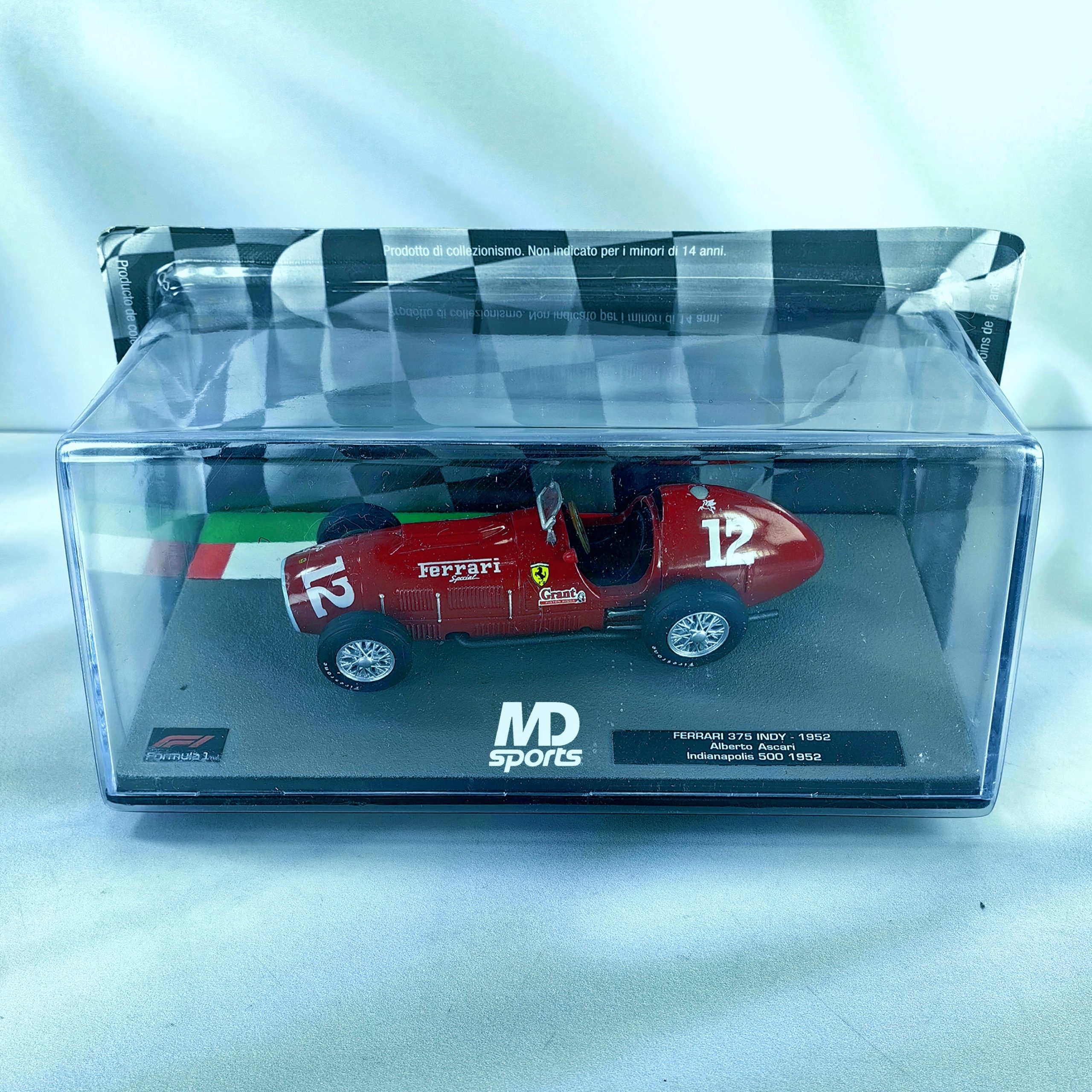 Ferrari 375 Indy 1952 #12 Alberto Ascari Caja Acrilica Altaya 1:43