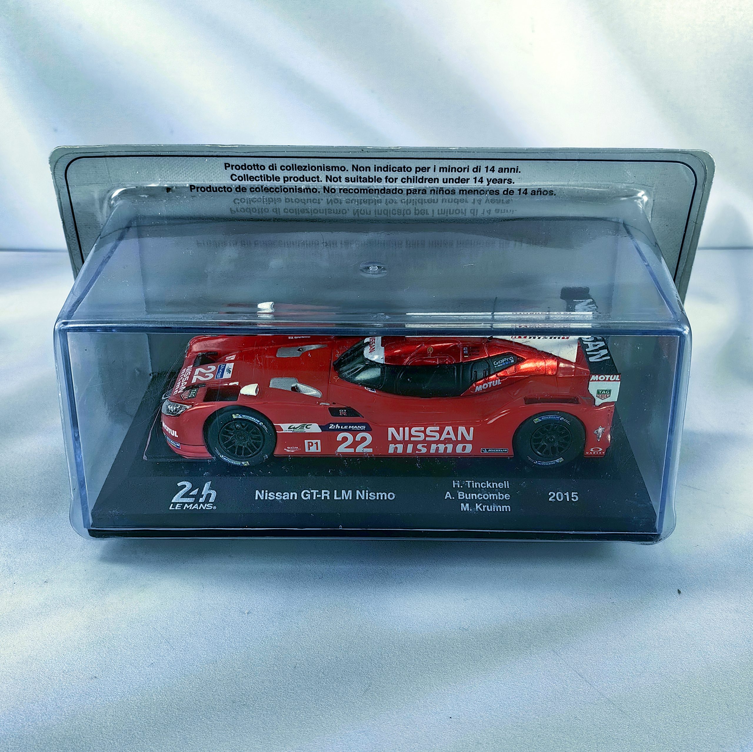 Nissan GTR LM Nismo 24H Lemans 2015 #22 H.Tincknell Caja Acrilica Altaya 1:43