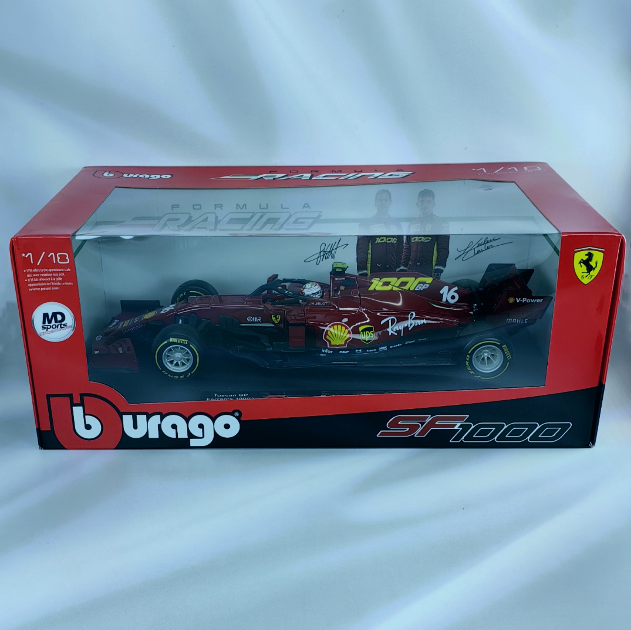 Ferrari SF-1000 Tuscan GP 2020 #16 Charles Leclerc Caja Normal Burago 1:18