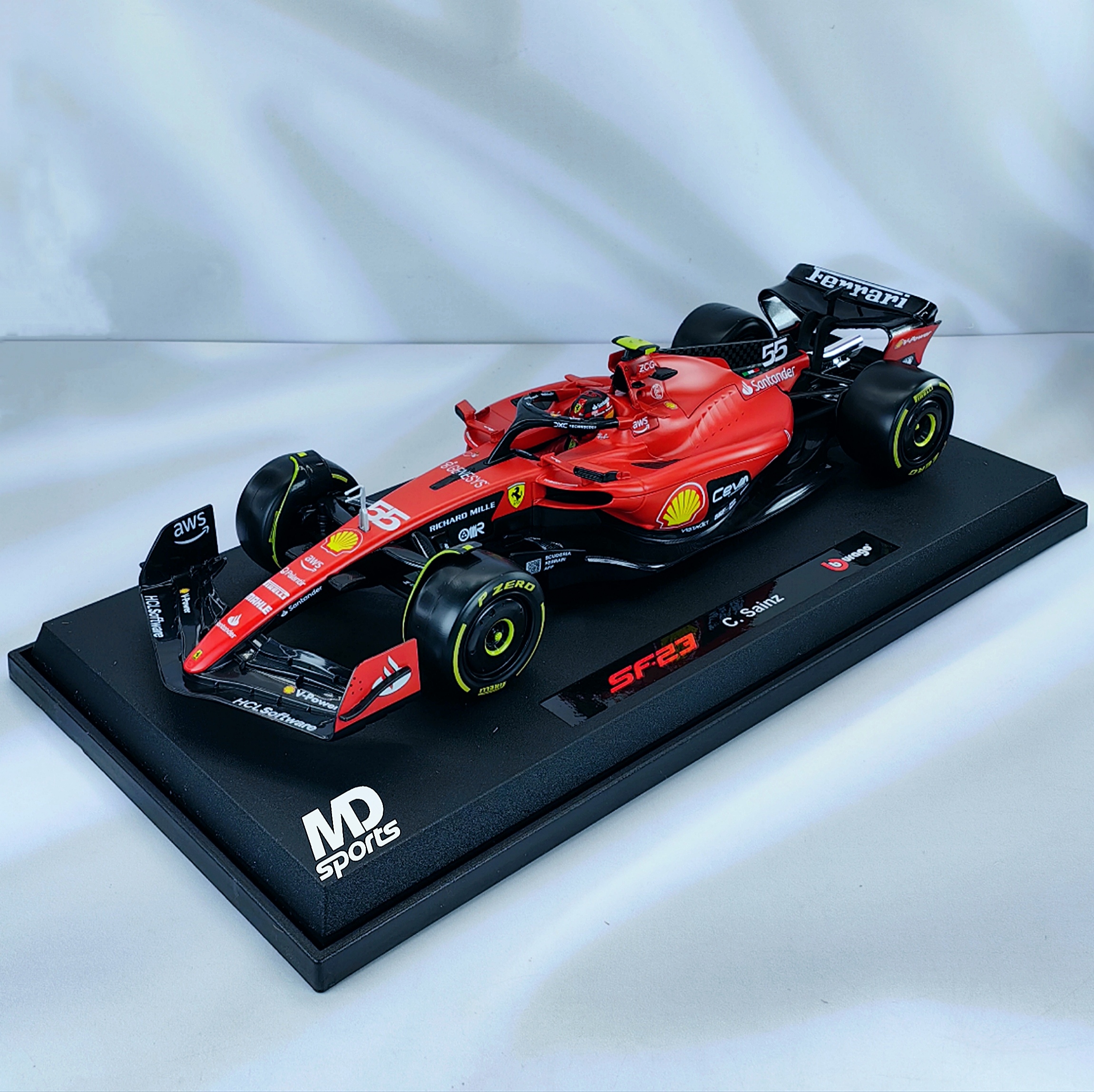 Ferrari SF-23 2023 #55 Carlos Sainz Caja Normal Burago 1:18