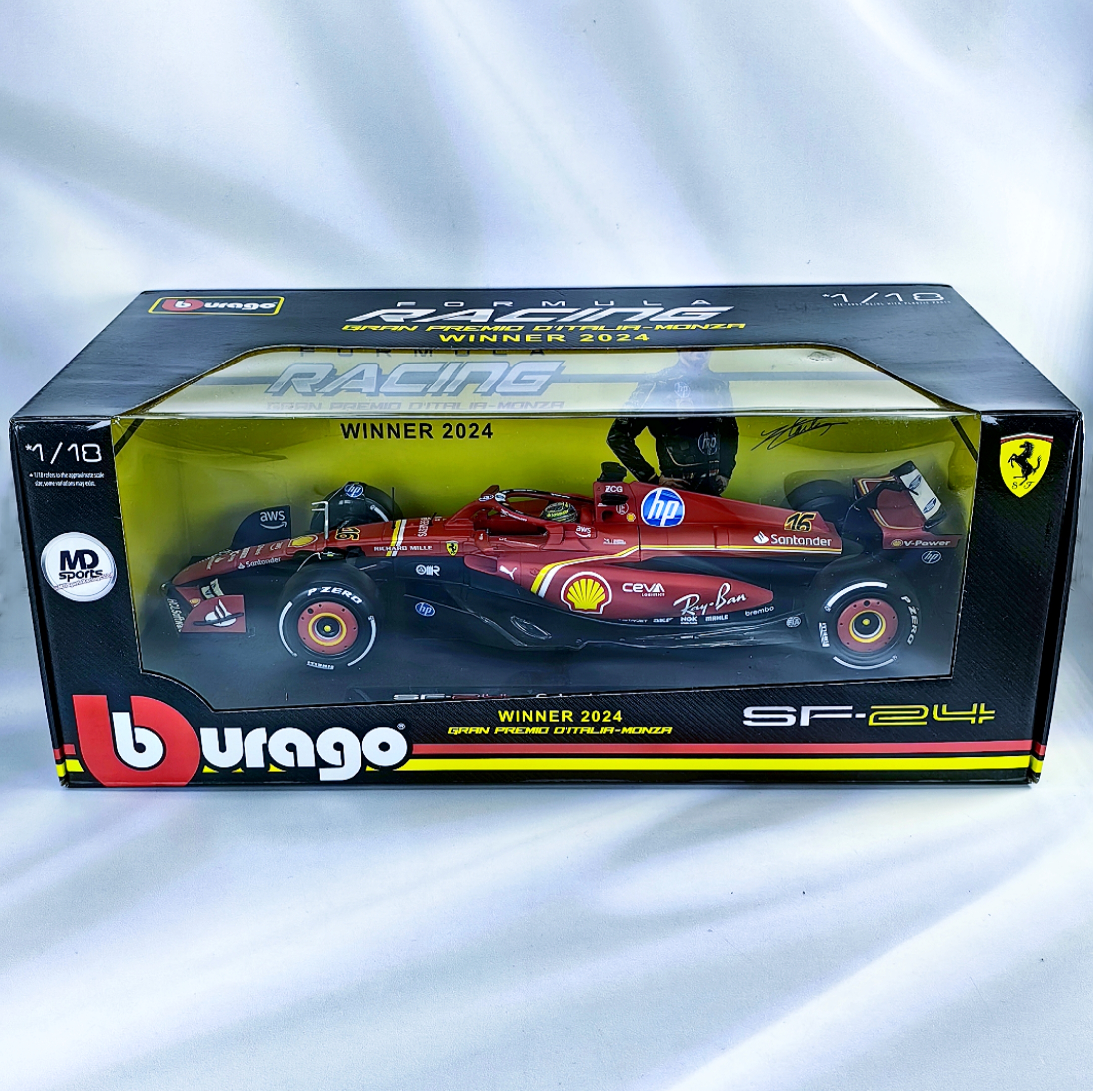 Ferrari SF-24 GP Monza 2024 #16 Charles Leclerc Caja Normal Burago 1:18
