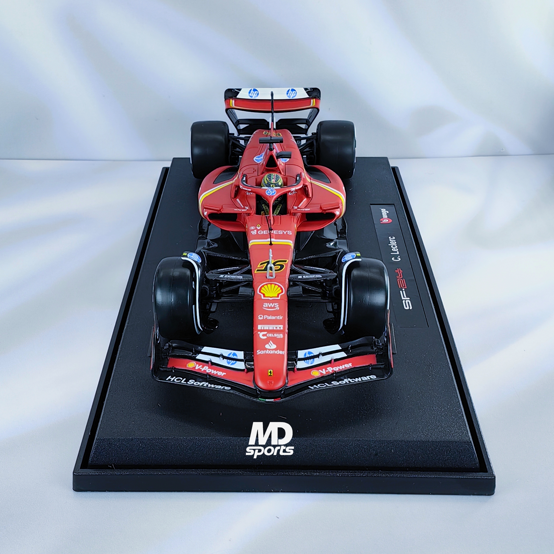 Ferrari SF-24 GP Monza 2024 #16 Charles Leclerc Caja Normal Burago 1:18 - Imagen 5