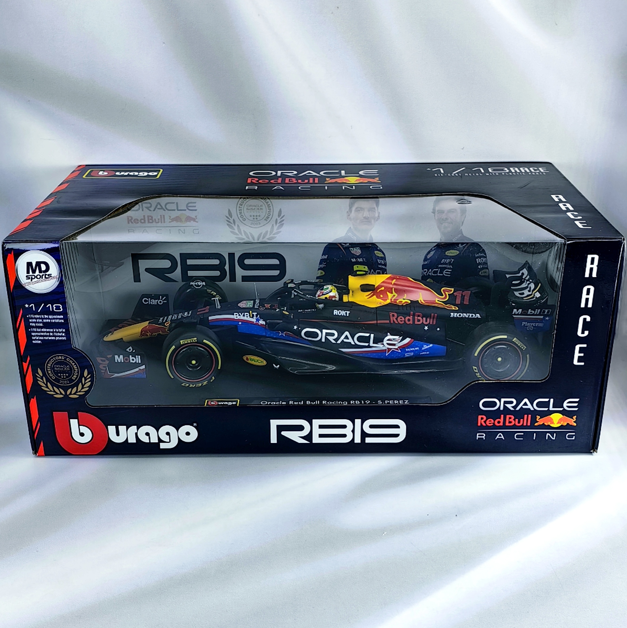 RedBull RB19 GP Austin 2023 #11 Checo Perez Caja Normal Burago 1:18