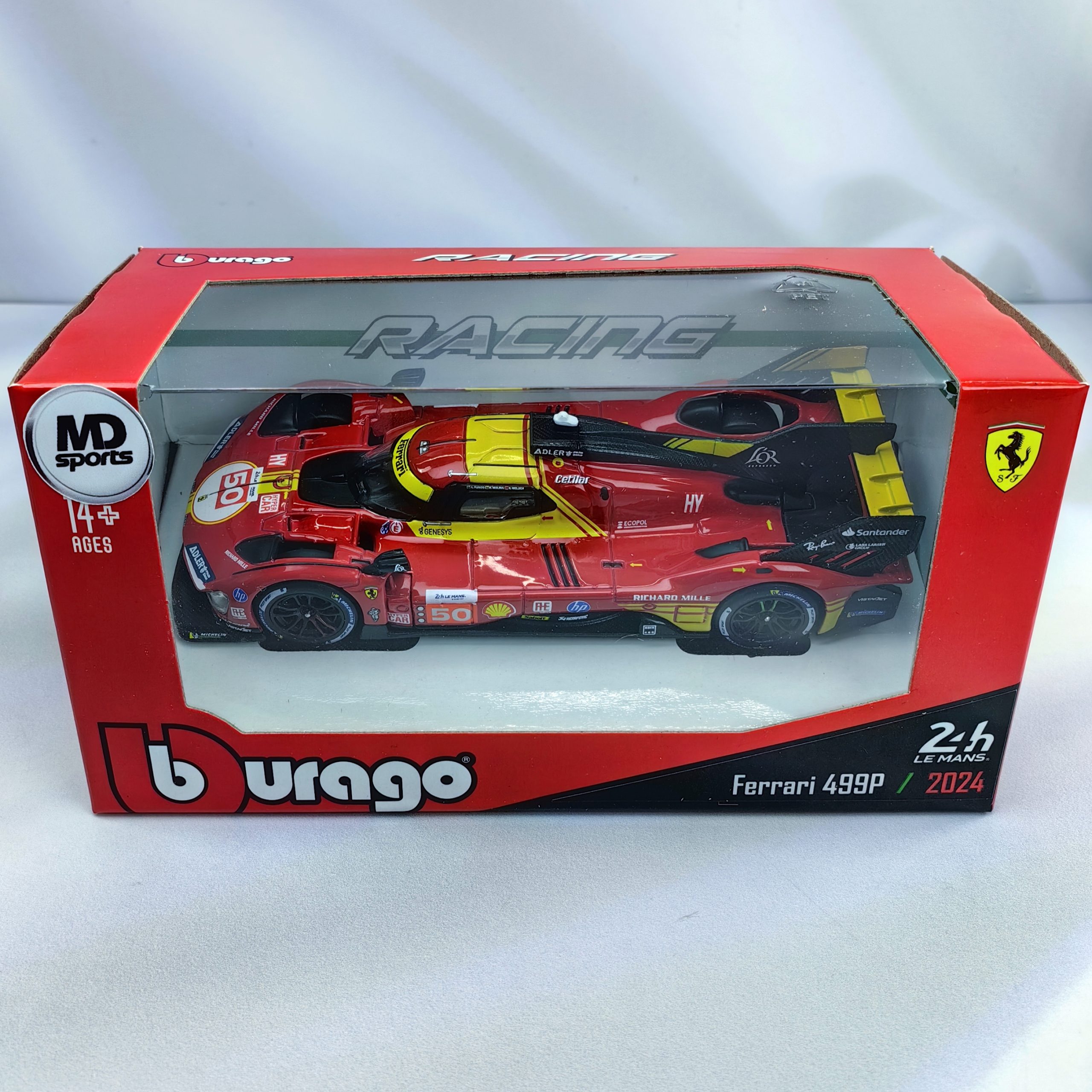 Ferrari 499p WEC 24H LeMans Winner 2024 #50 Caja Normal Burago 1:43