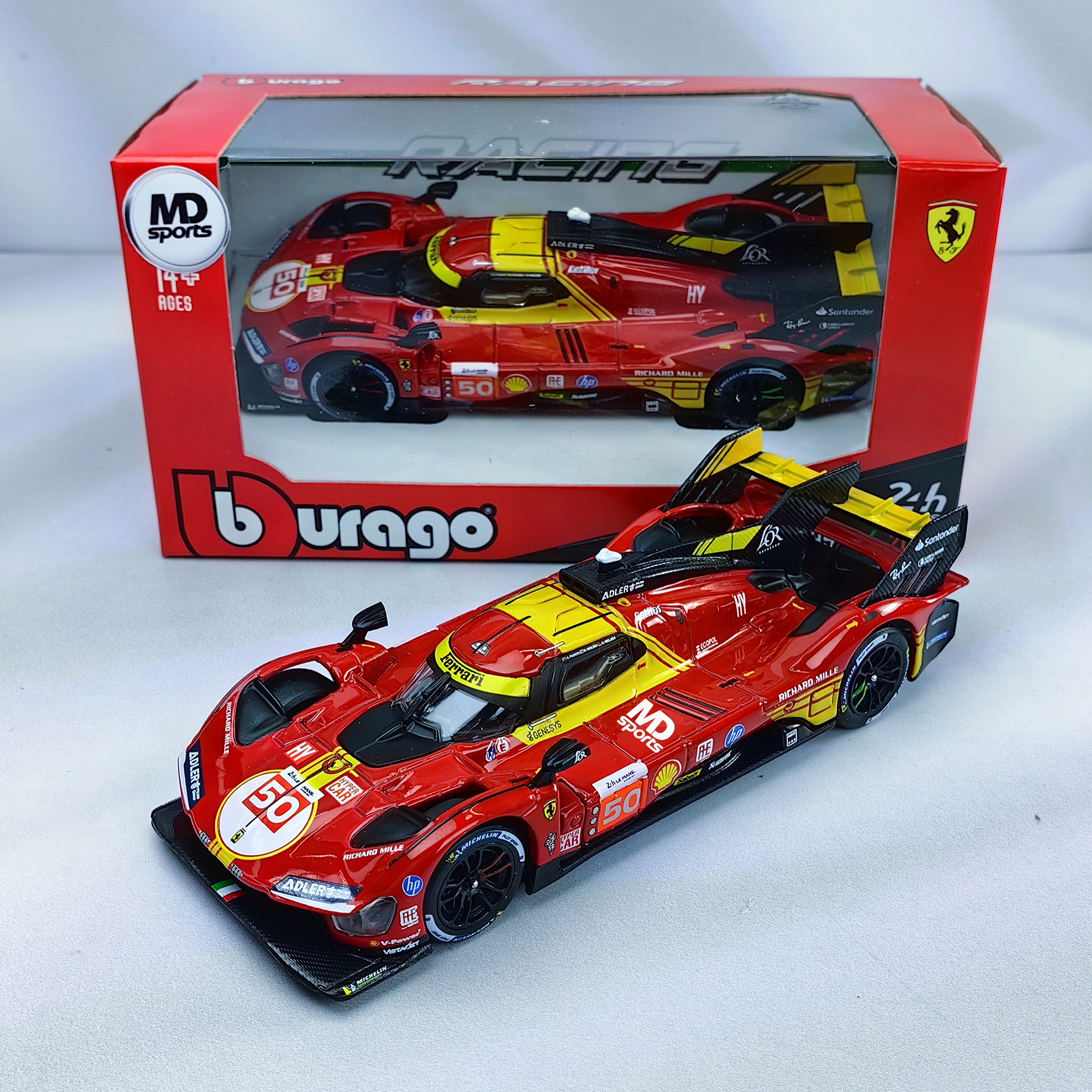 Ferrari 499p WEC 24H LeMans Winner 2024 #50 Caja Normal Burago 1:43