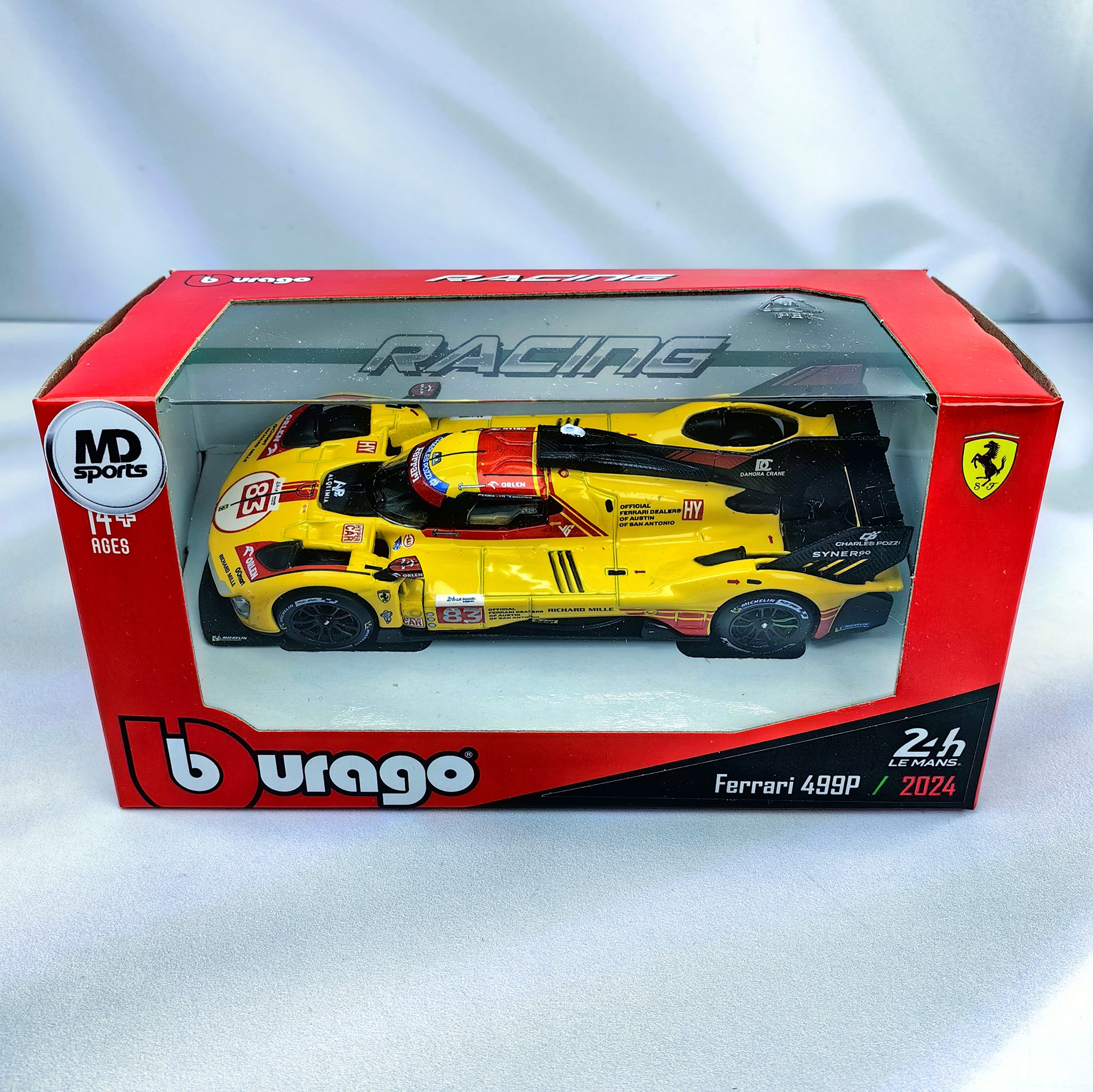 Ferrari AF Corse 499p WEC 24H LeMans 2024 #83 Caja Normal Burago 1:43