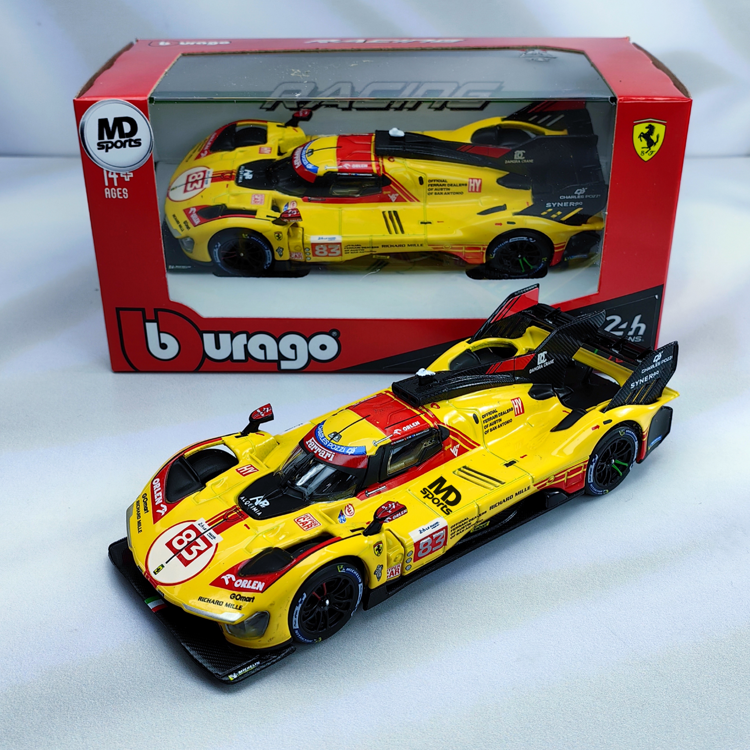 Ferrari AF Corse 499p WEC 24H LeMans 2024 #83 Caja Normal Burago 1:43