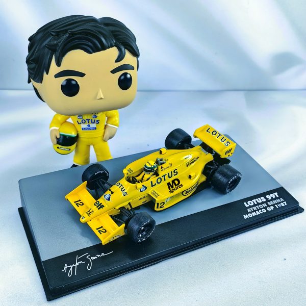 Pack Ayrton Senna Lotus - Auto 99T 1:43 + Funko Pop