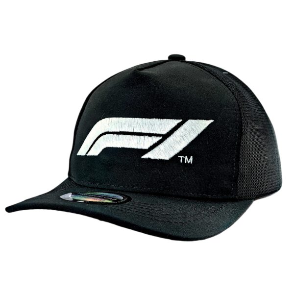 Gorro Jockey Logo Formula 1 Semi-Curvo Negro