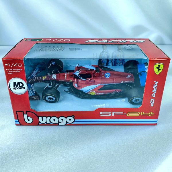 Ferrari SF-24 Miami GP 2024 #16 Charles Leclerc Caja Normal Burago 1:43 - Imagen 2