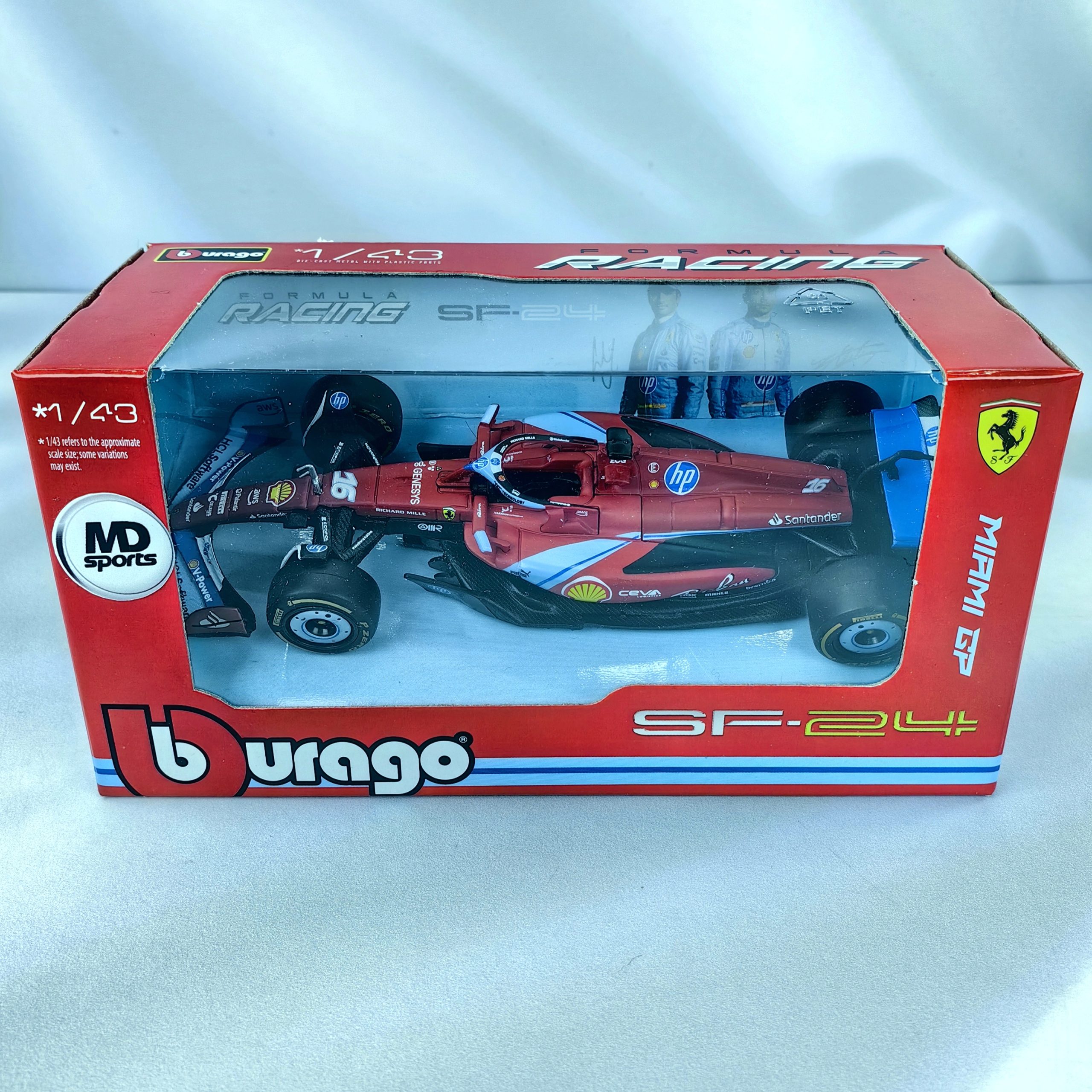Ferrari SF-24 Miami GP 2024 #16 Charles Leclerc Caja Normal Burago 1:43