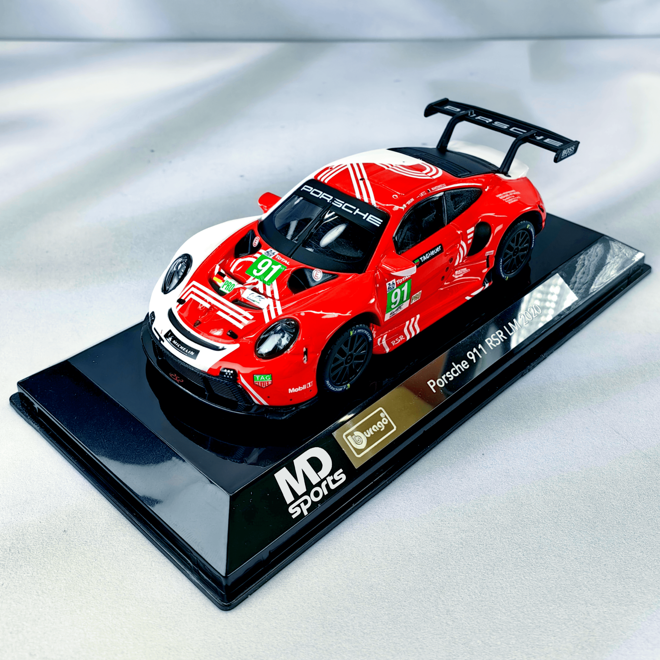 Porsche 911 RSR LeMans 2020 #91 Bruni-Lietz-Makowiecki Caja Acrilica Burago Race 1:43 - Imagen 3
