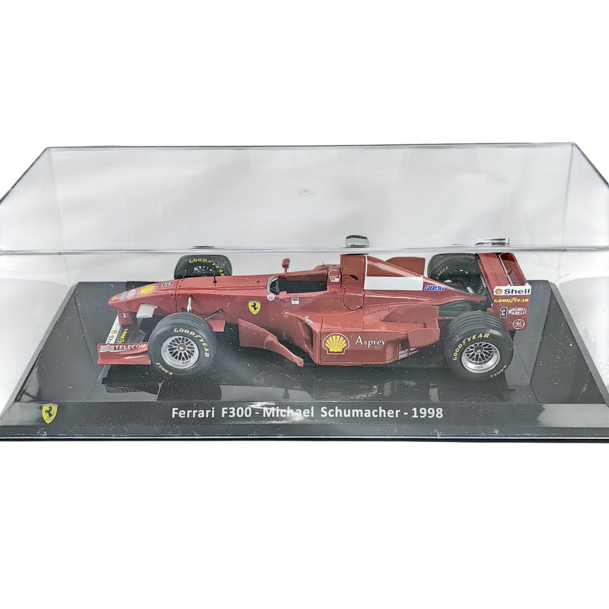 Ferrari F300 1998 #3 Michael Schumacher Caja Acrilica Premium Collect 1:24
