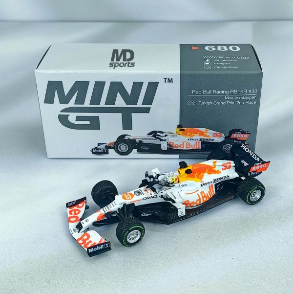 RedBull RB16b GP Turquia 2021 #33 Max Verstappen Caja Normal MiniGT 1:64
