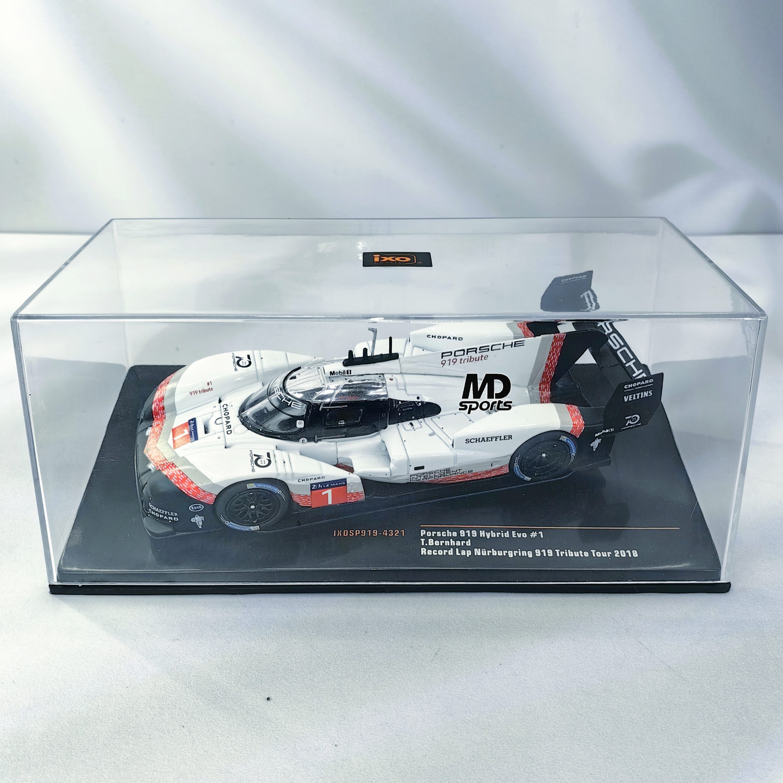 Porsche 919 Hybrid Evo 2018 Lap Record Nurburgring #1 Timo Bernhard Caja Acrilica IXO 1:43