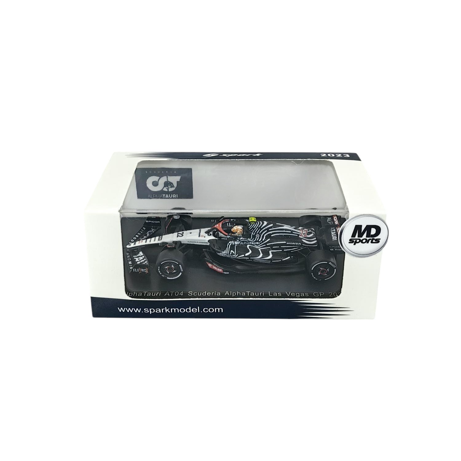 Alpha Tauri AT04 GP Las Vegas 2023 #22 Yuki Tsunoda Caja Acrilica Spark 1:64