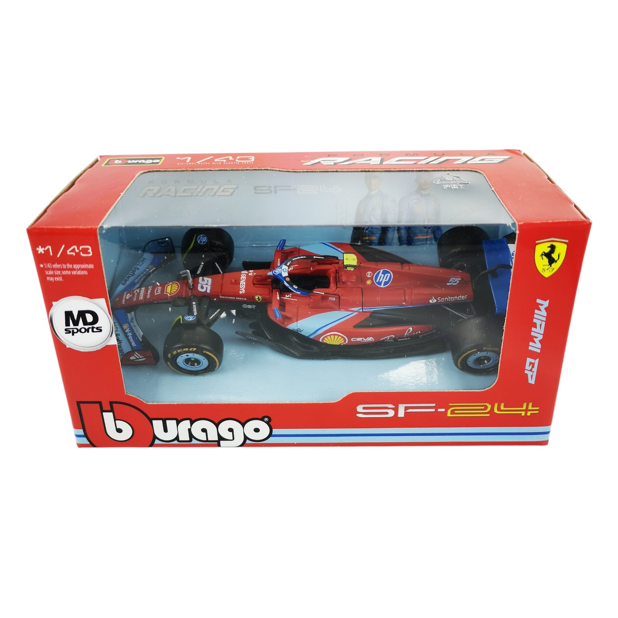 Ferrari SF-24 Miami GP 2024 #55 Carlos Sainz Caja Normal Burago 1:43