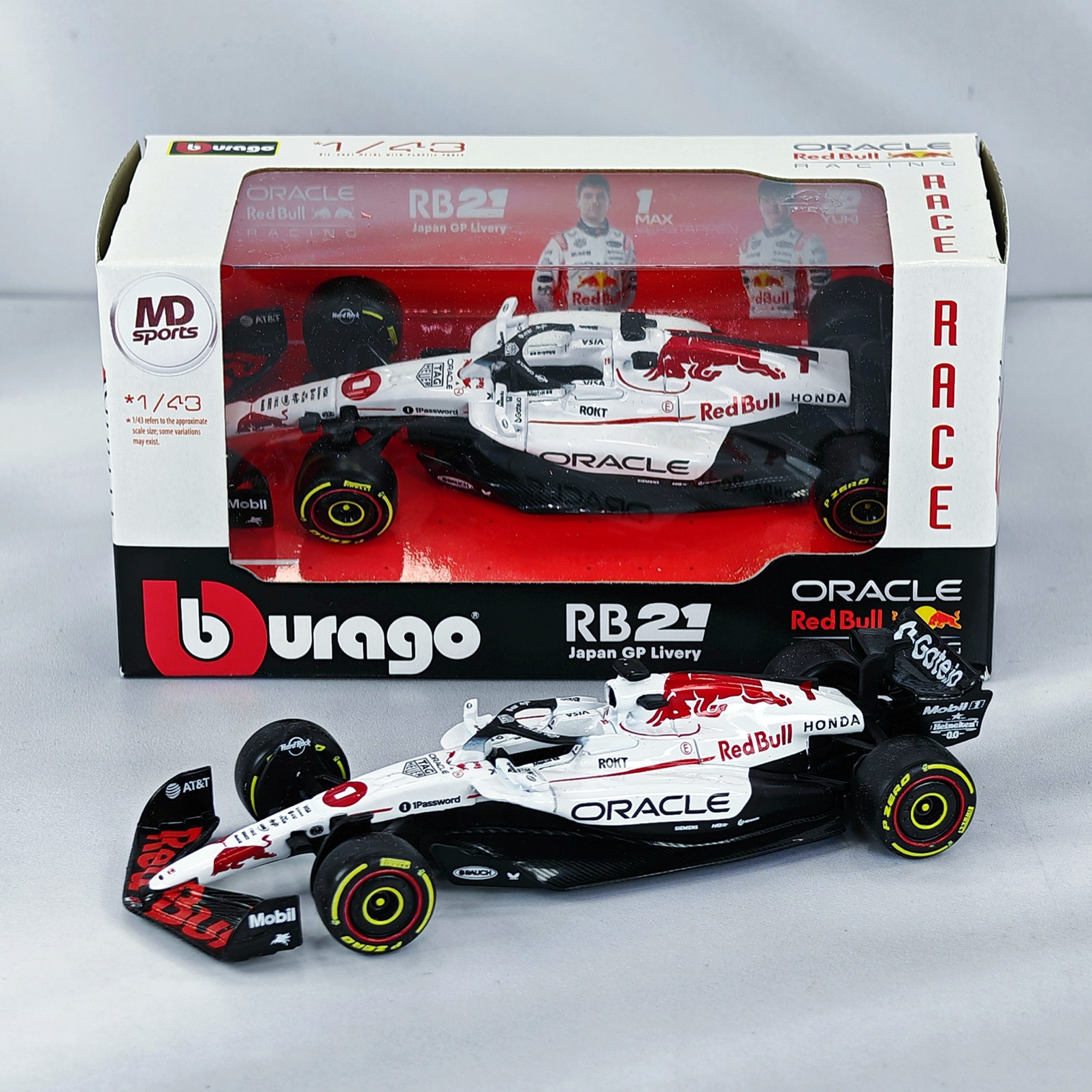 RedBull RB21 GP Japon 2025 #1 Max Verstappen Caja Normal Burago 1:43