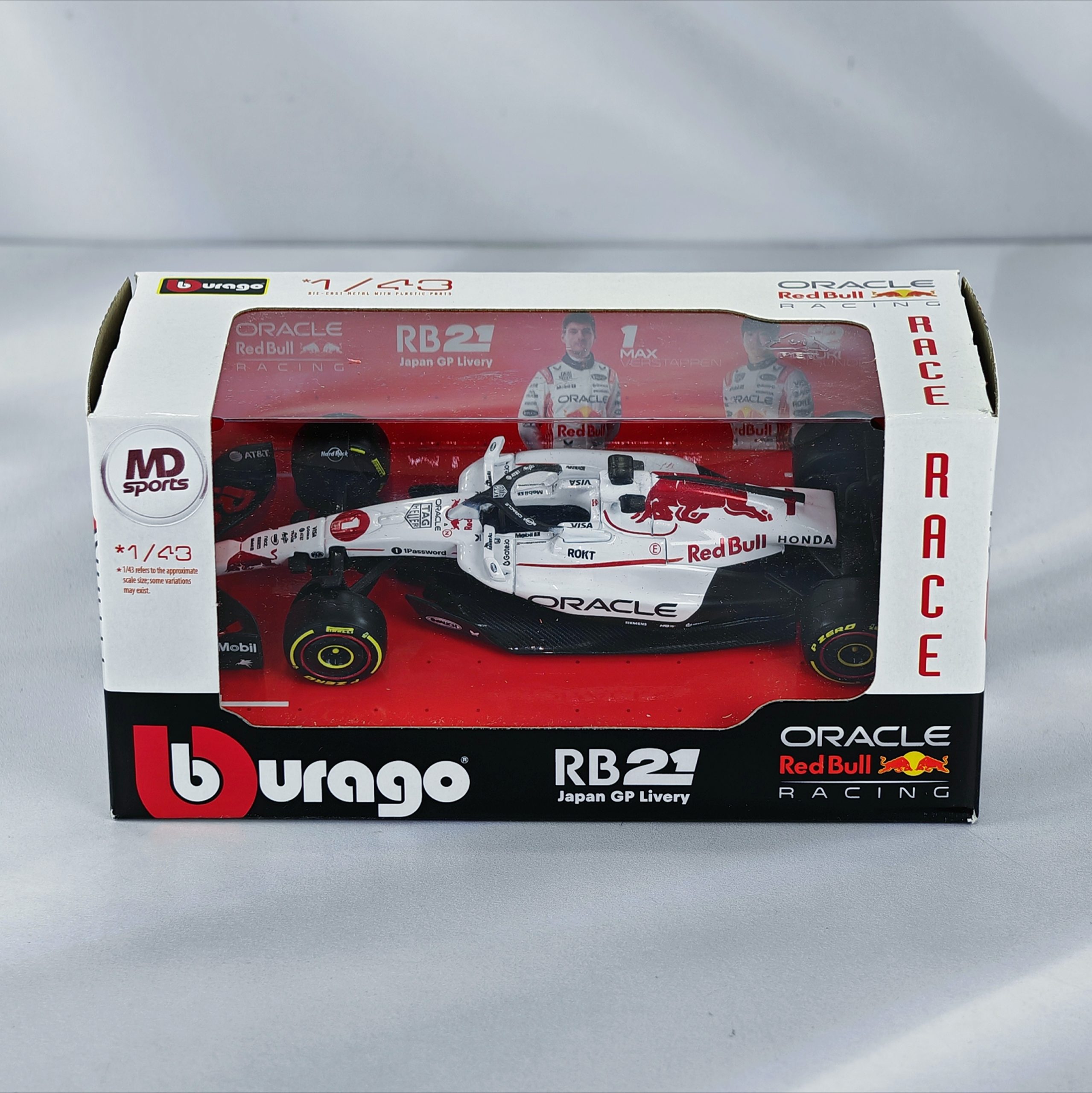 RedBull RB21 GP Japon 2025 #1 Max Verstappen Caja Normal Burago 1:43