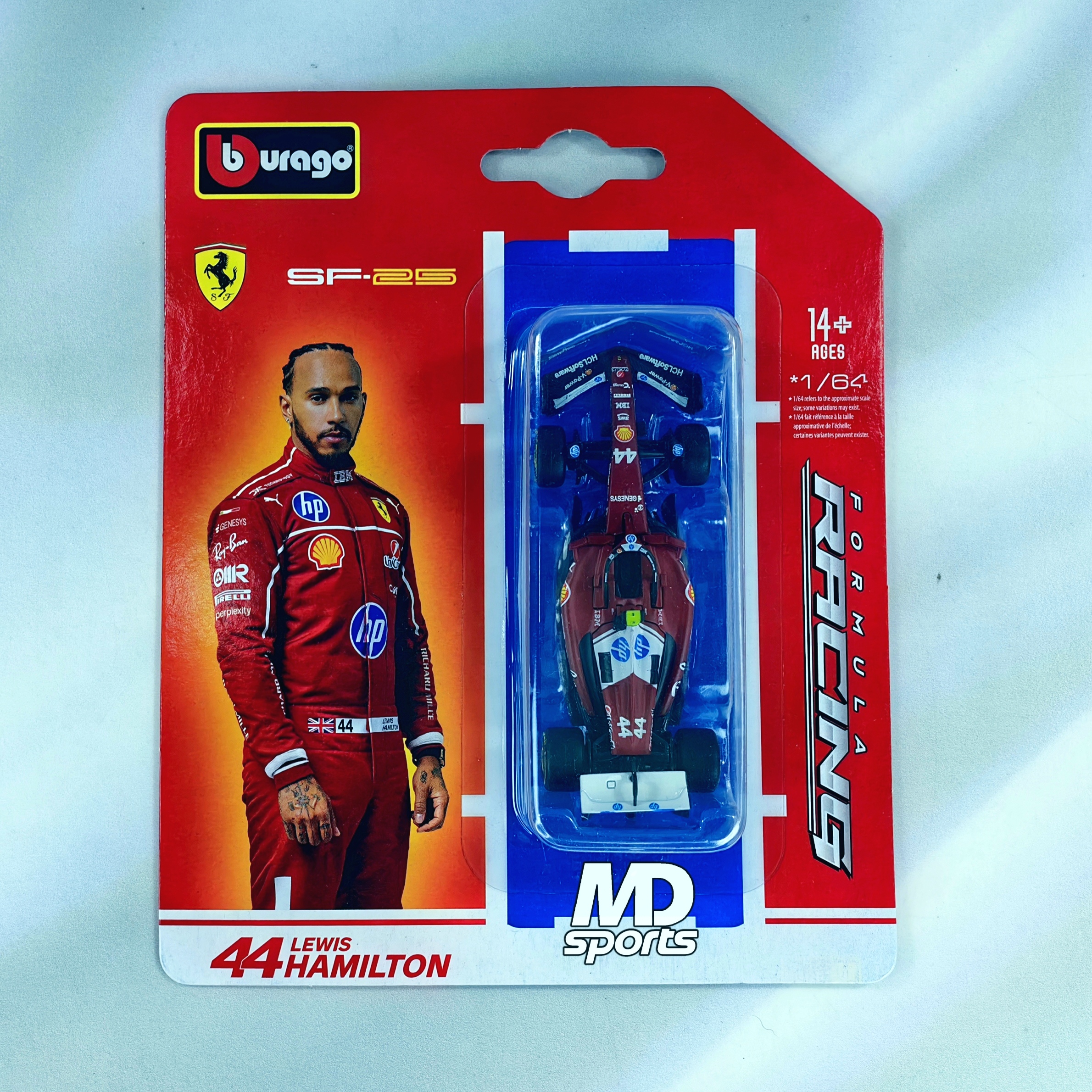 Ferrari SF-25 2025 #44 Lewis Hamilton Caja Normal Burago 1:64