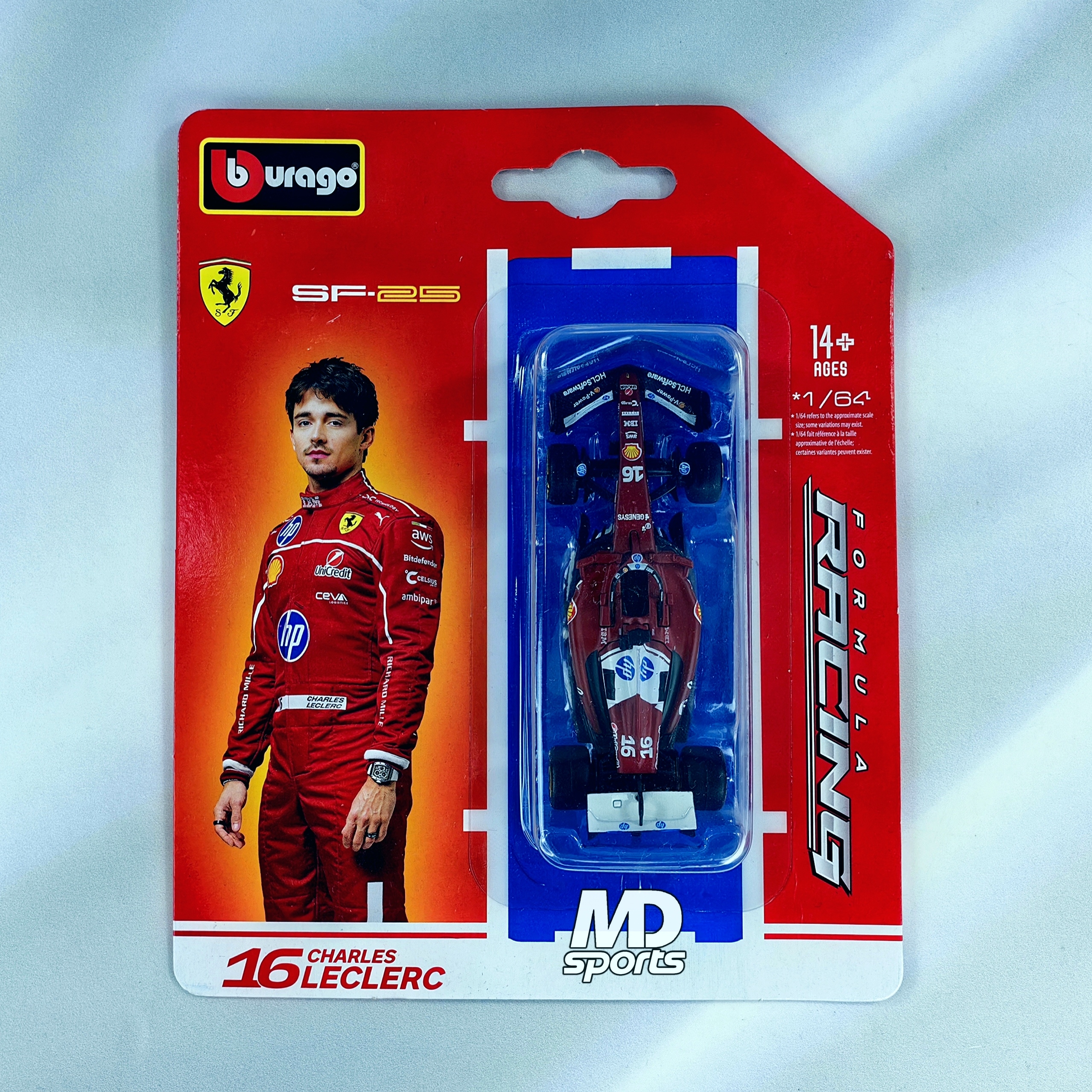 Ferrari SF-25 2025 #16 Charles Leclerc Caja Normal Burago 1:64