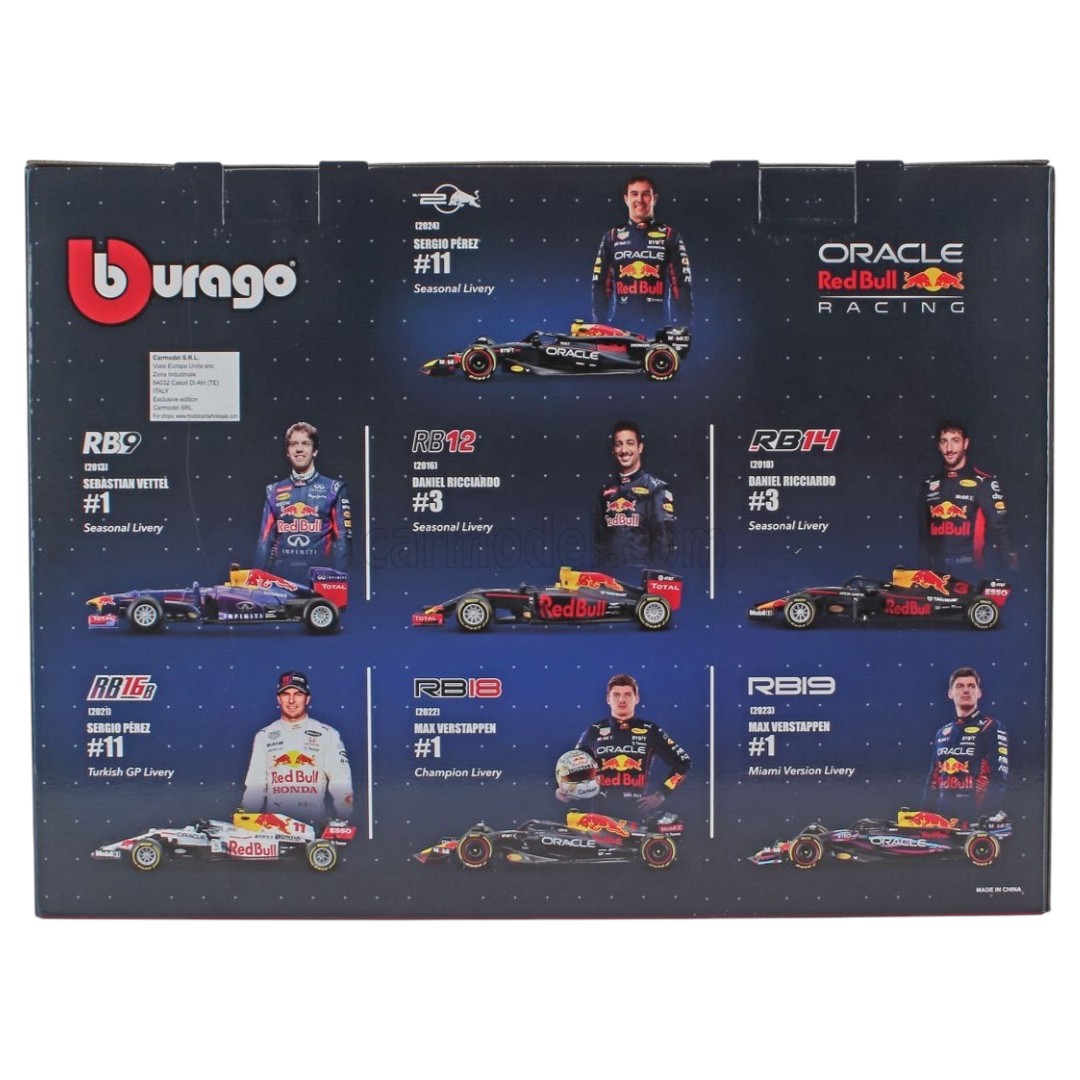 Set F1 Redbull Exhibidor + 7 Autos Formula 1 A Escala Burago 1:43
