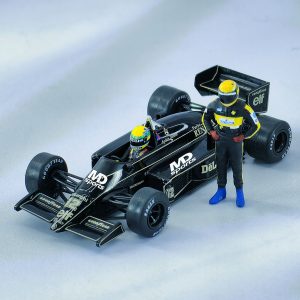 Pack Lotus 98T 1985 Caja Acrilica IXO + Figura Ayrton Senna Piloto Cartrix 1:43