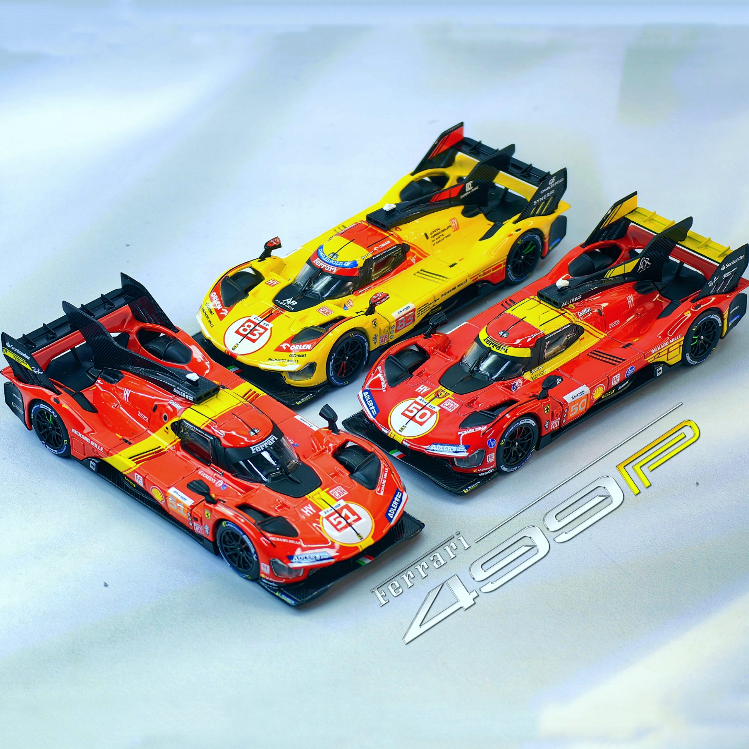 Pack 3 Ferrari 499p WEC 24H LeMans Caja Normal Burago 1:43